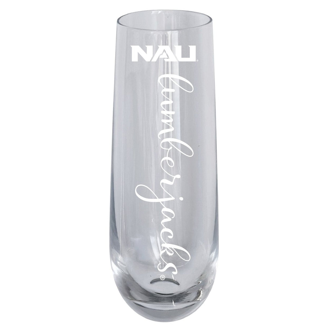 Northern Arizona University 10oz Engraved Champagne Flute Officially Licensed Collegiate Product Image 1