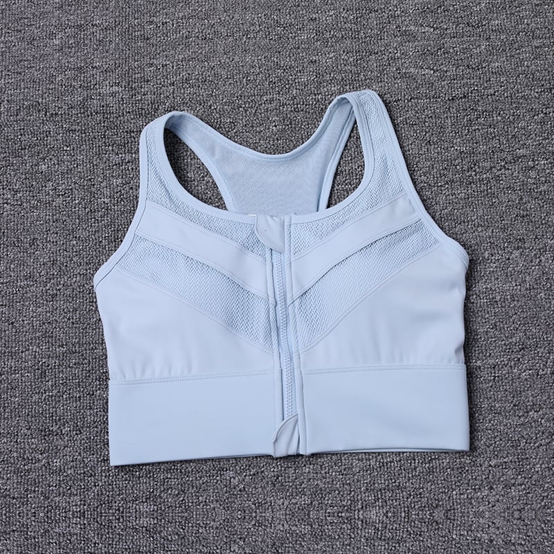 High Strength Soft Push Up Sports Bra Women Padded Front Zip Quick Dry Yoga Fit Image 2