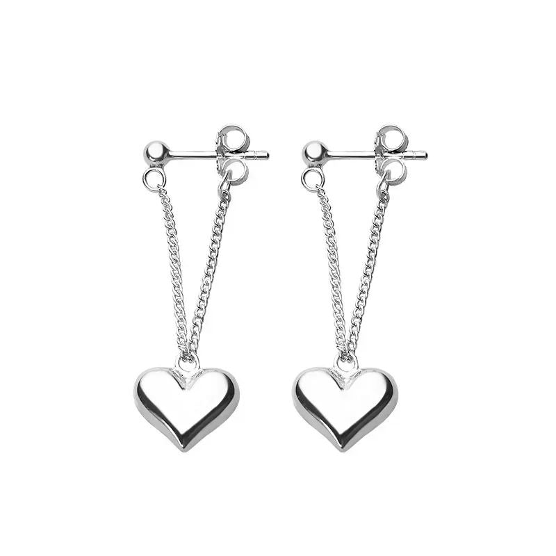 925 Sterling Silver Heart Chain Earrings Allergy-Free Jewelry Women Party Gifts Image 6