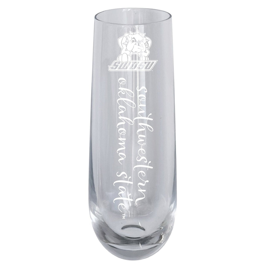 Southwestern Oklahoma State University 10oz Engraved Champagne Flute Officially Licensed Collegiate Product Image 1