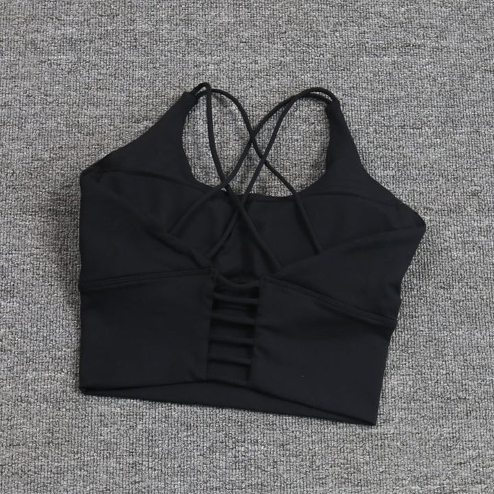 Hot Selling Women Push Up Yoga Bra Longline Crop Tank Top Padded High Impact Sports Bra Image 1