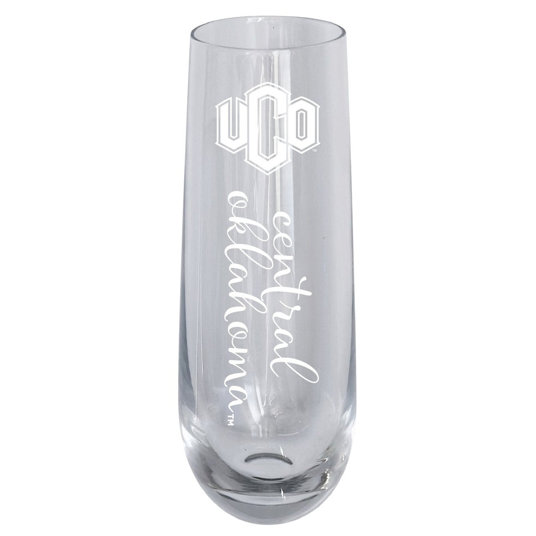 University of Central Oklahoma Bronchos 10oz Engraved Champagne Flute Officially Licensed Collegiate Product Image 1