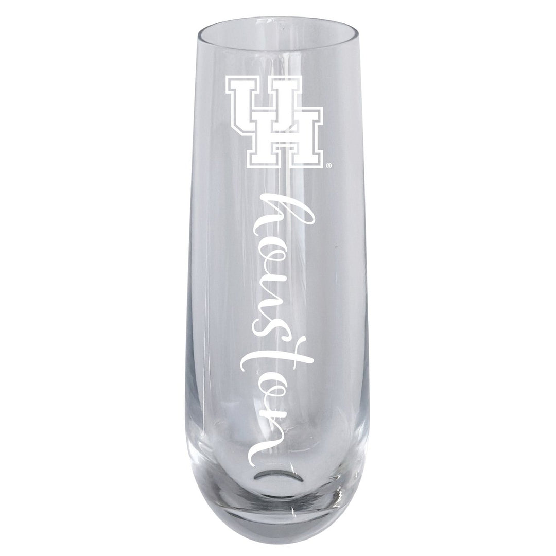 University of Houston 10oz Engraved Champagne Flute Officially Licensed Collegiate Product Image 1