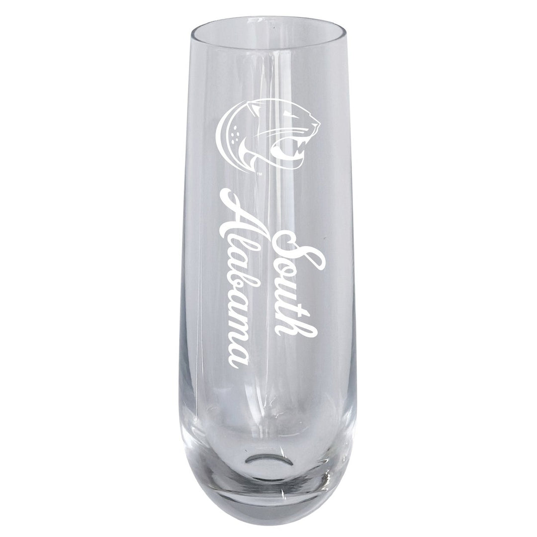 University of South Alabama 10oz Engraved Champagne Flute Officially Licensed Collegiate Product Image 1