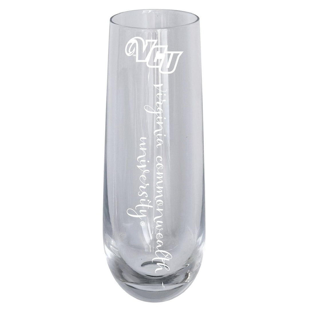 Virginia Commonwealth 10oz Engraved Champagne Flute Officially Licensed Collegiate Product Image 1