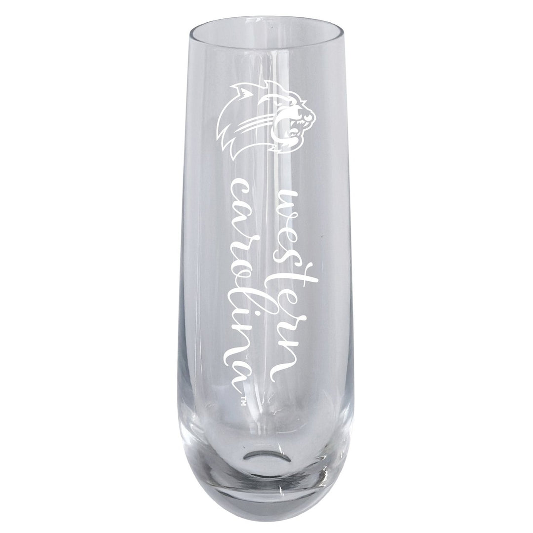 Western Carolina University 10oz Engraved Champagne Flute Officially Licensed Collegiate Product Image 1