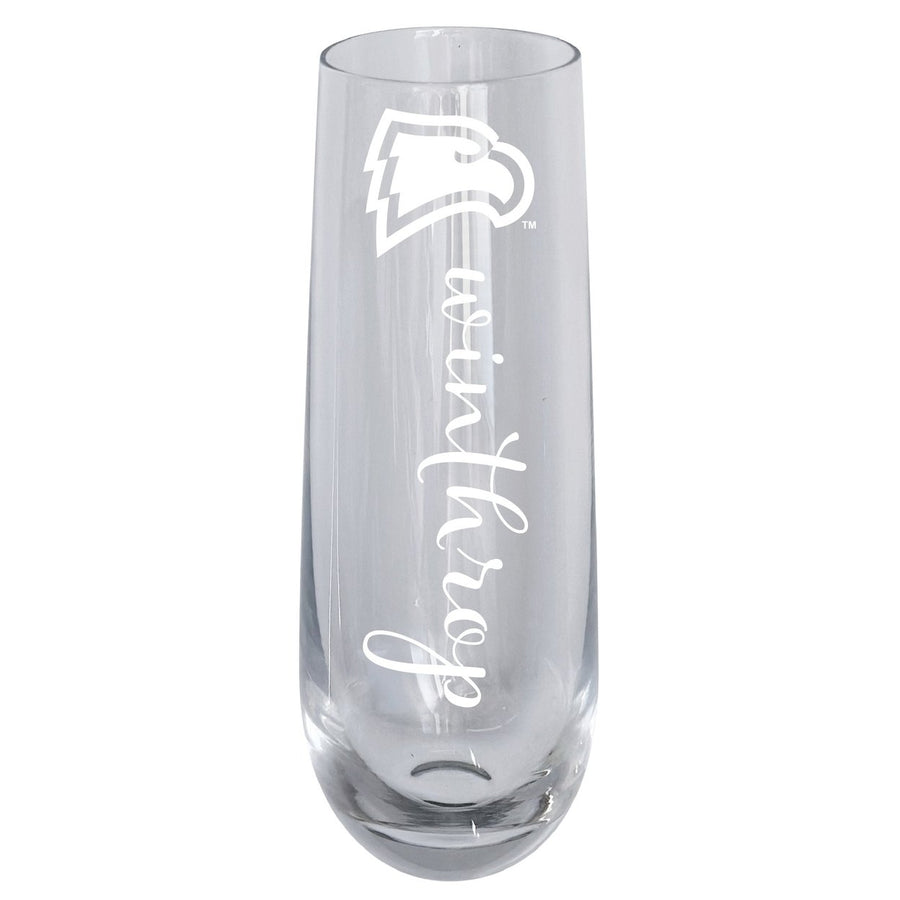 Winthrop University 10oz Engraved Champagne Flute Officially Licensed Collegiate Product Image 1