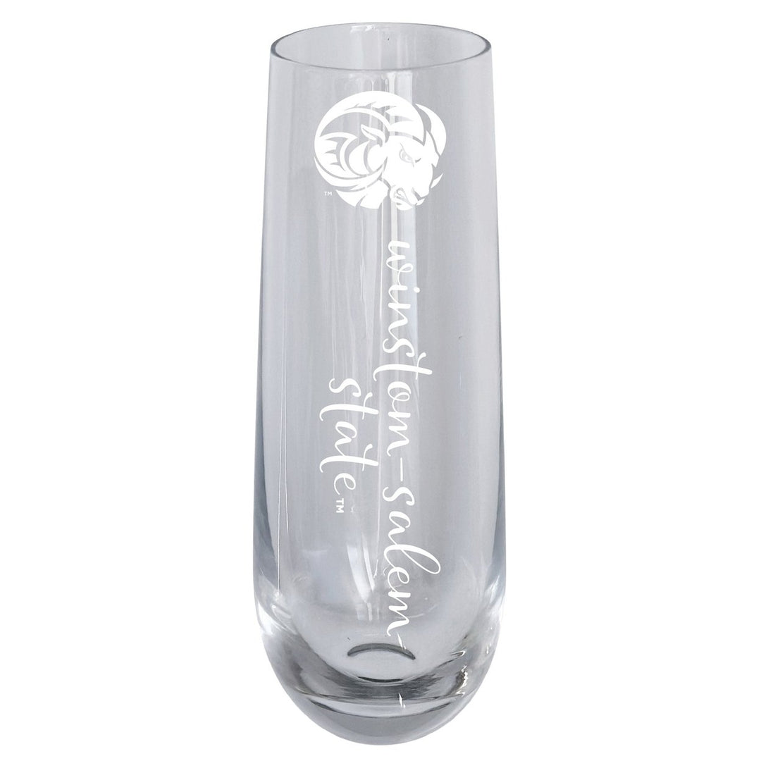 Winston-Salem State 10oz Engraved Champagne Flute Officially Licensed Collegiate Product Image 1