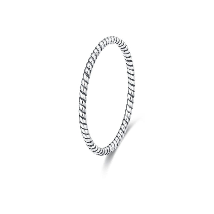 925 Sterling Silver Wave Stackable Ring Simple Geometric Design Womens Jewelry Image 6