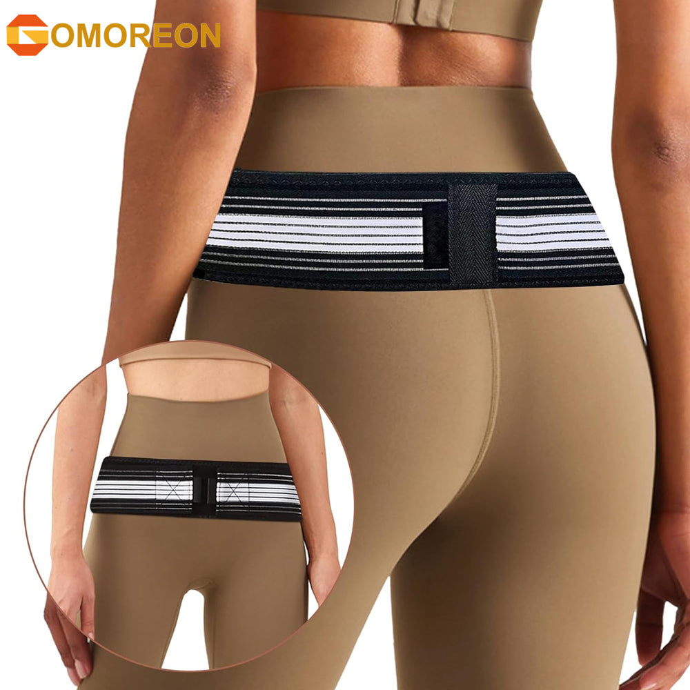 Sacroiliac SI Joint Hip Belt Lower Back Support Brace Pain Relief Adjustable Black Image 1