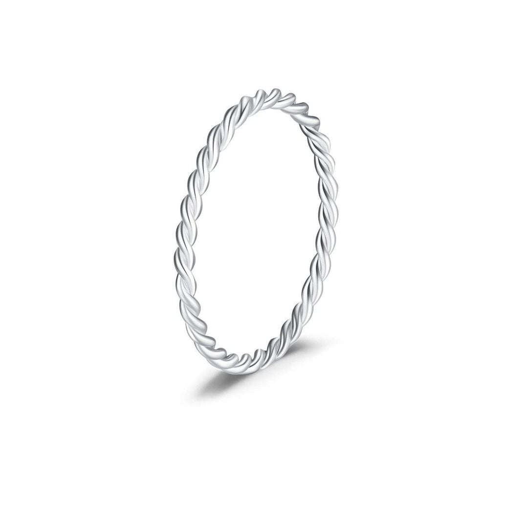 925 Sterling Silver Geometric Wave Ring Simple Stackable Elegant Jewelry for Women Image 7