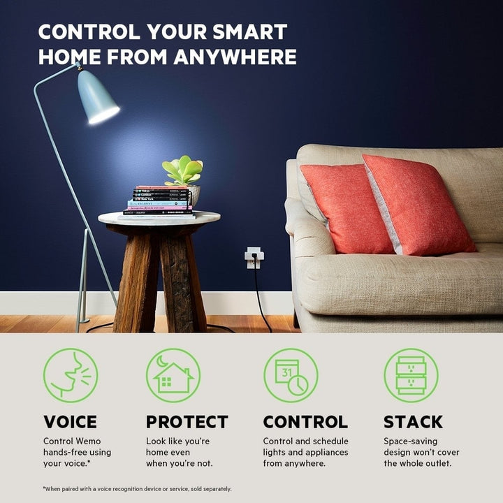 Wemo Mini Smart Plug Set: WiFi Enabled Compatible with Alexa Google Assistant and Apple HomeKit - 5 PACK- Image 4