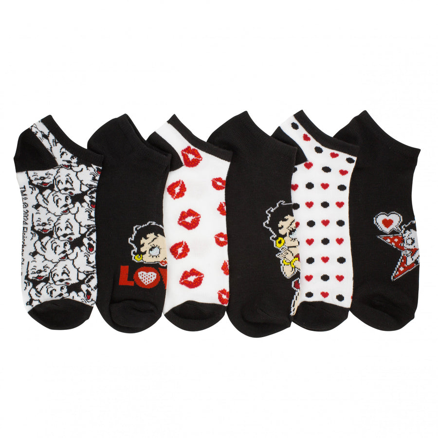 Betty Boop Kisses Womens Ankle Socks 6-Pair Pack Image 1