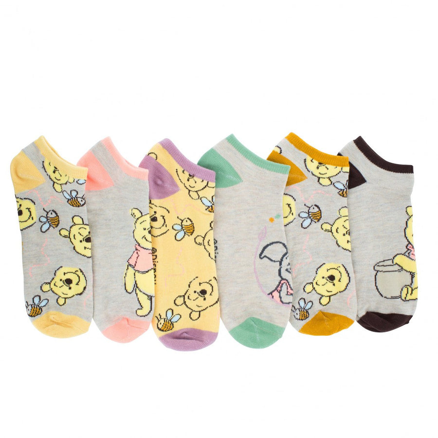 Winnie the Pooh Pastel Womens Ankle Socks 6-Pair Pack Image 1