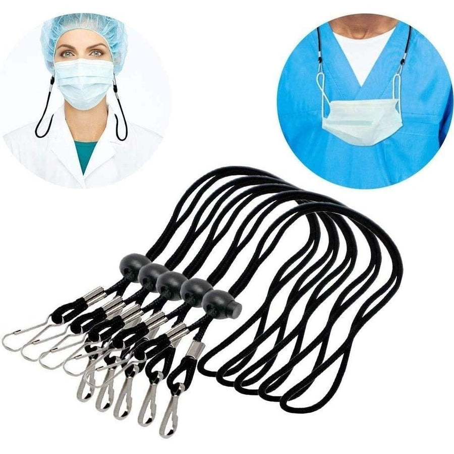 10-Pack: Adjustable Face Mask Neck Lanyard Image 1