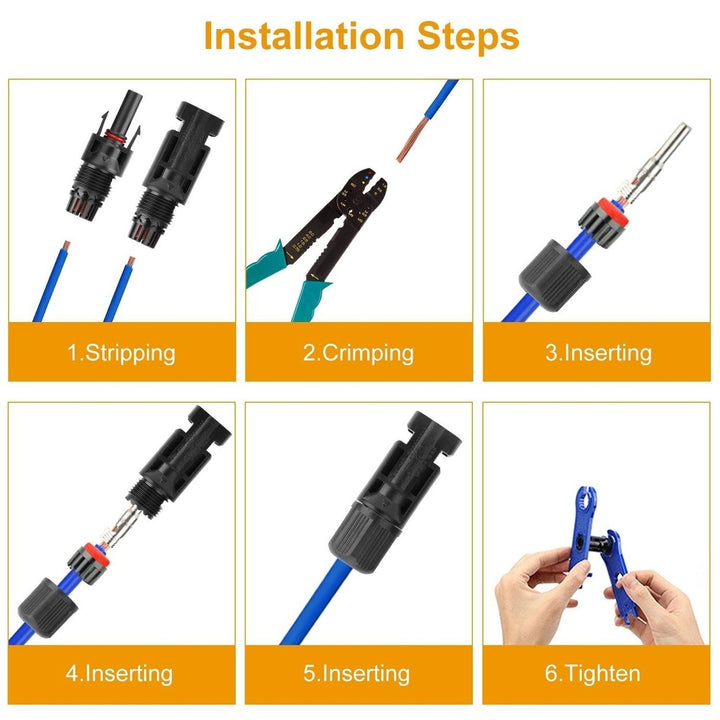 10-Pairs: Solar Panel Connectors Image 6