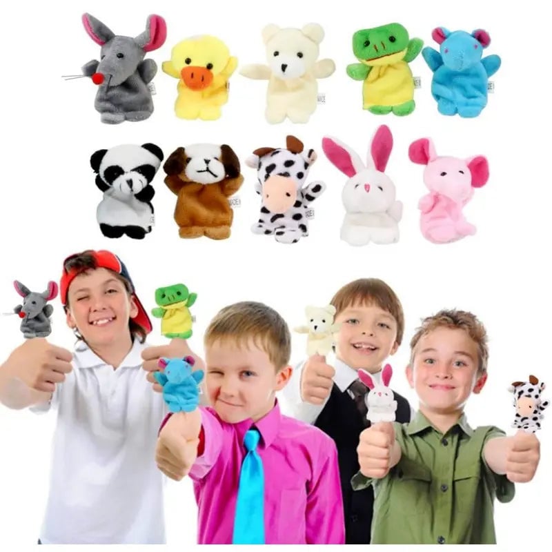 10-Piece Set: Cute Finger Puppets Baby Mini Plush Toys Image 6