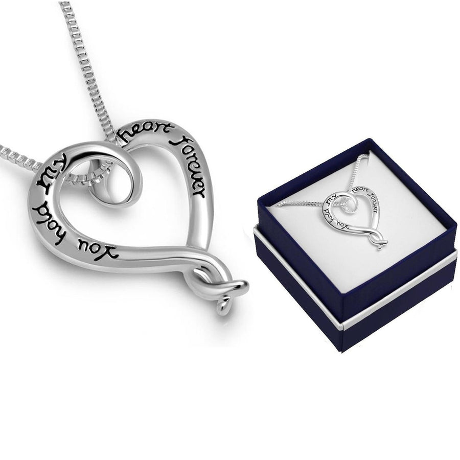 "You Hold My Heart Forever" Heart Necklace Image 1