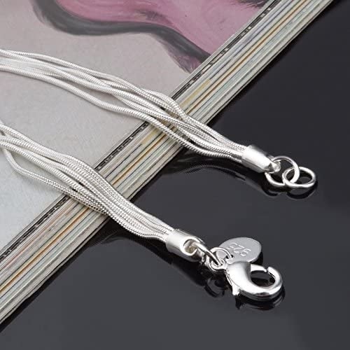 .925 Sterling Silver Five-Line Chain with Five-Heart Bracelet Image 3