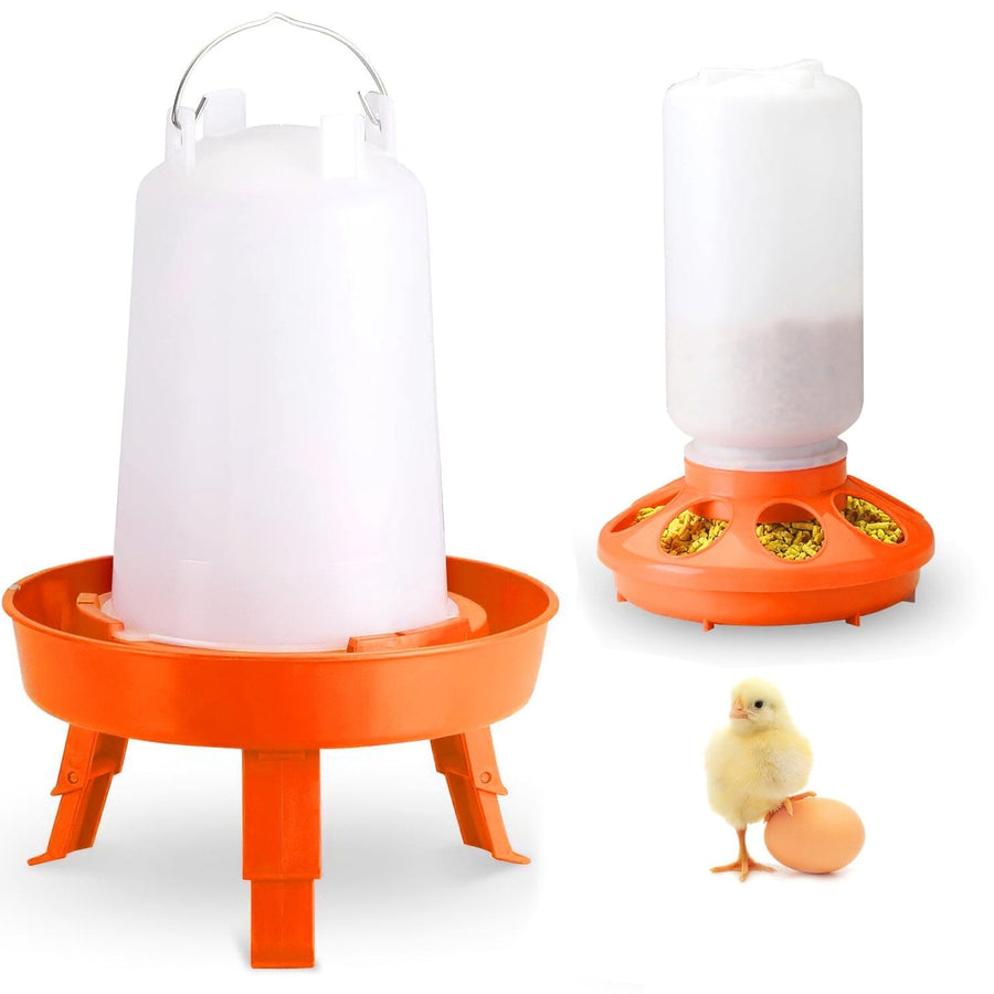 1.5L Chicken Feeder Adjustable Height Waterer Set Image 1