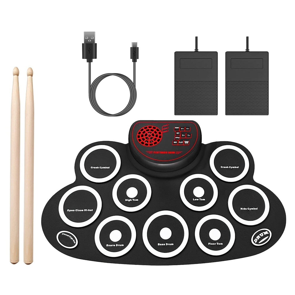 10 Pads Electric Drum Set Foldable Image 2