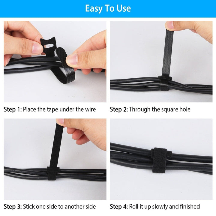 100-Pieces: Reusable Cable Ties 6" Wire Management Holder Image 6