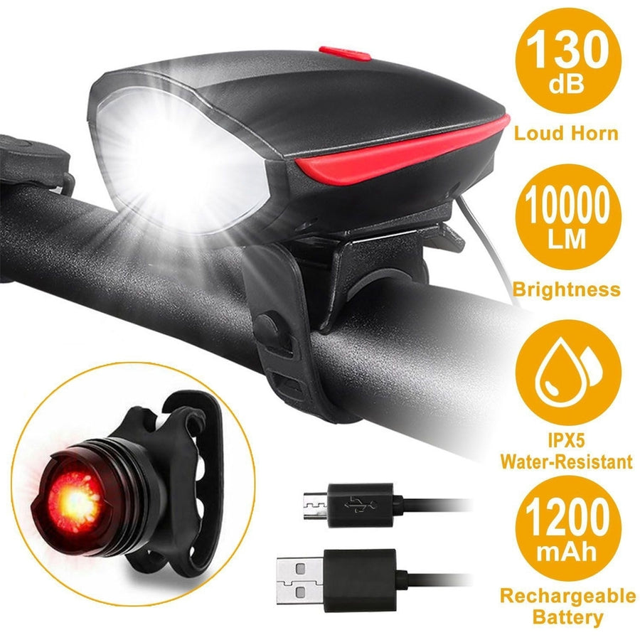 10000LM Bike Headlight USB Rechargeable Image 1