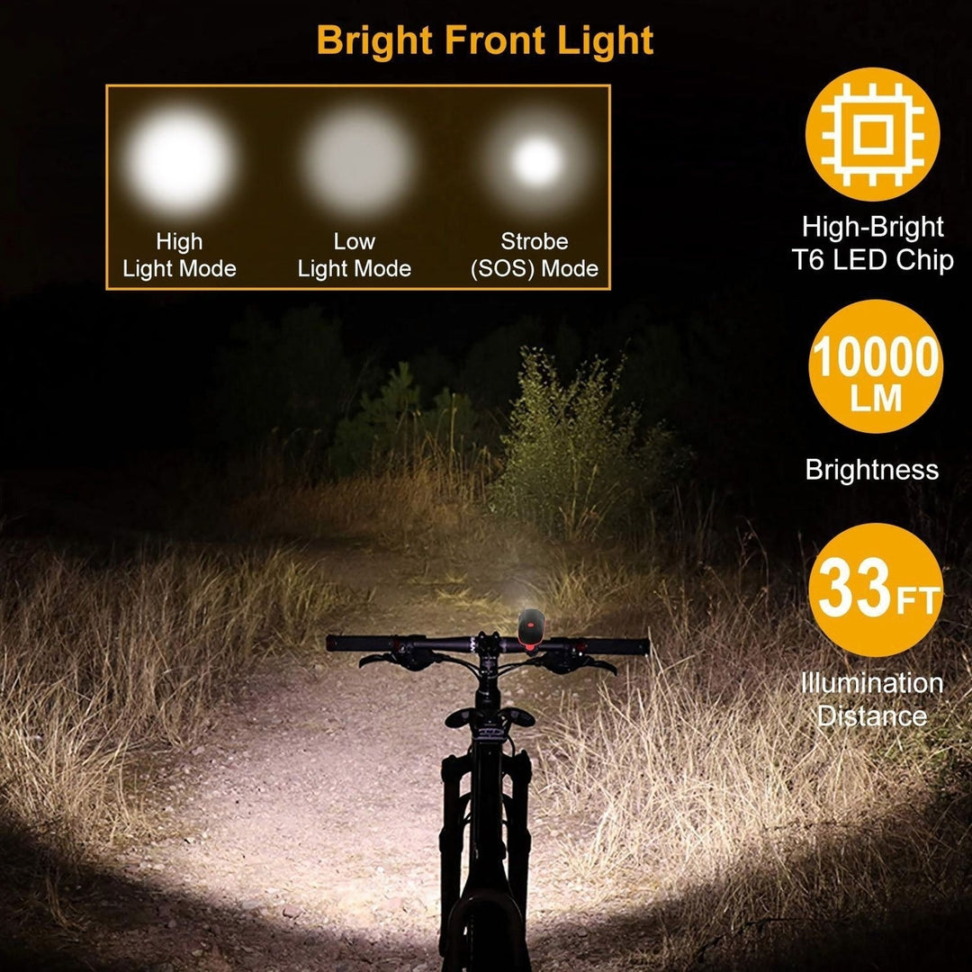 10000LM Bike Headlight USB Rechargeable Image 8