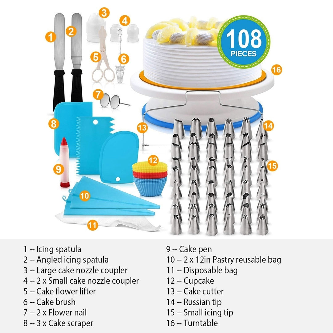 108-Piece: Cake Decorating Supplies Kit Image 8