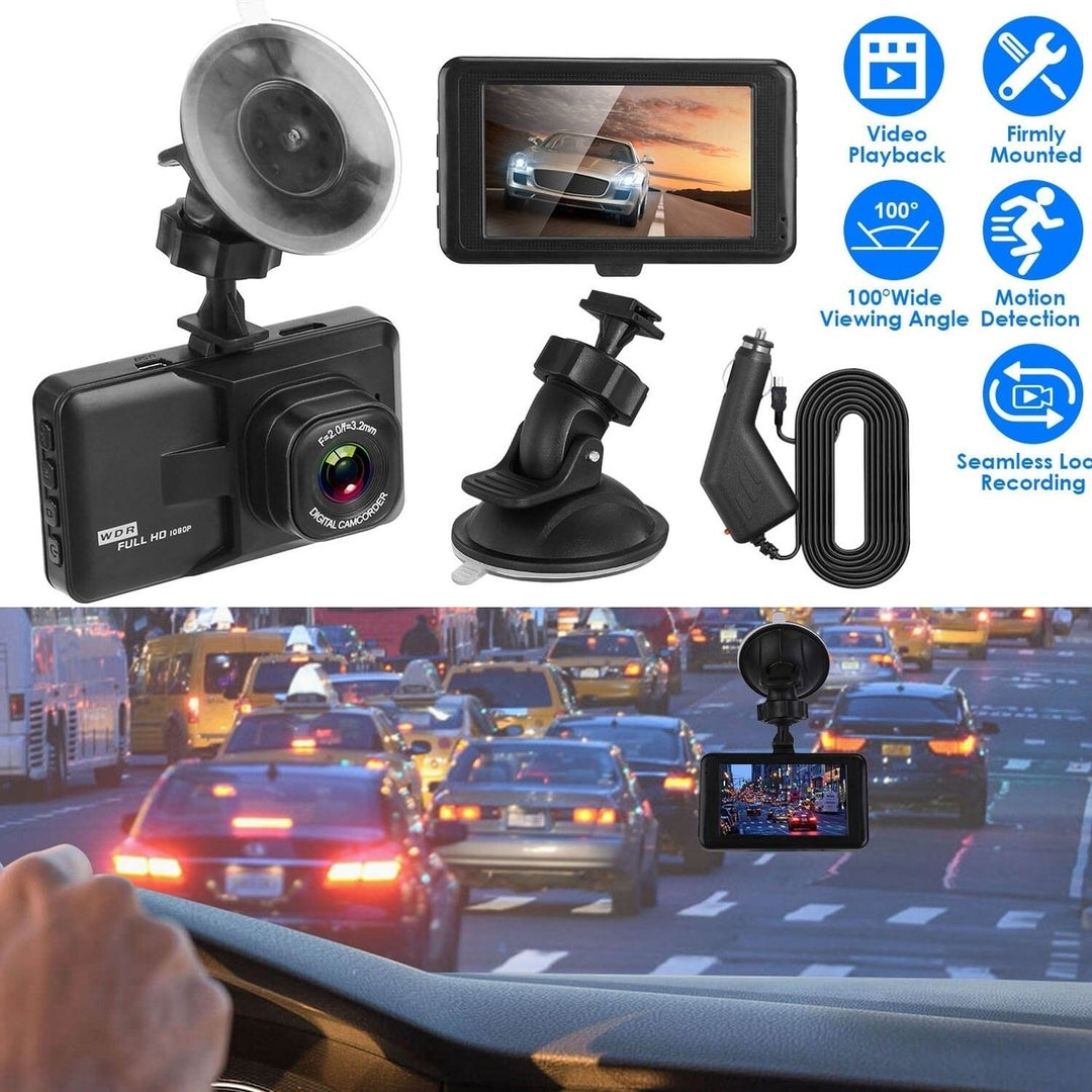 1080P Car DVR 3" Camera Dash Cam with 100 Angle Loop Recording Motion Detection Image 6