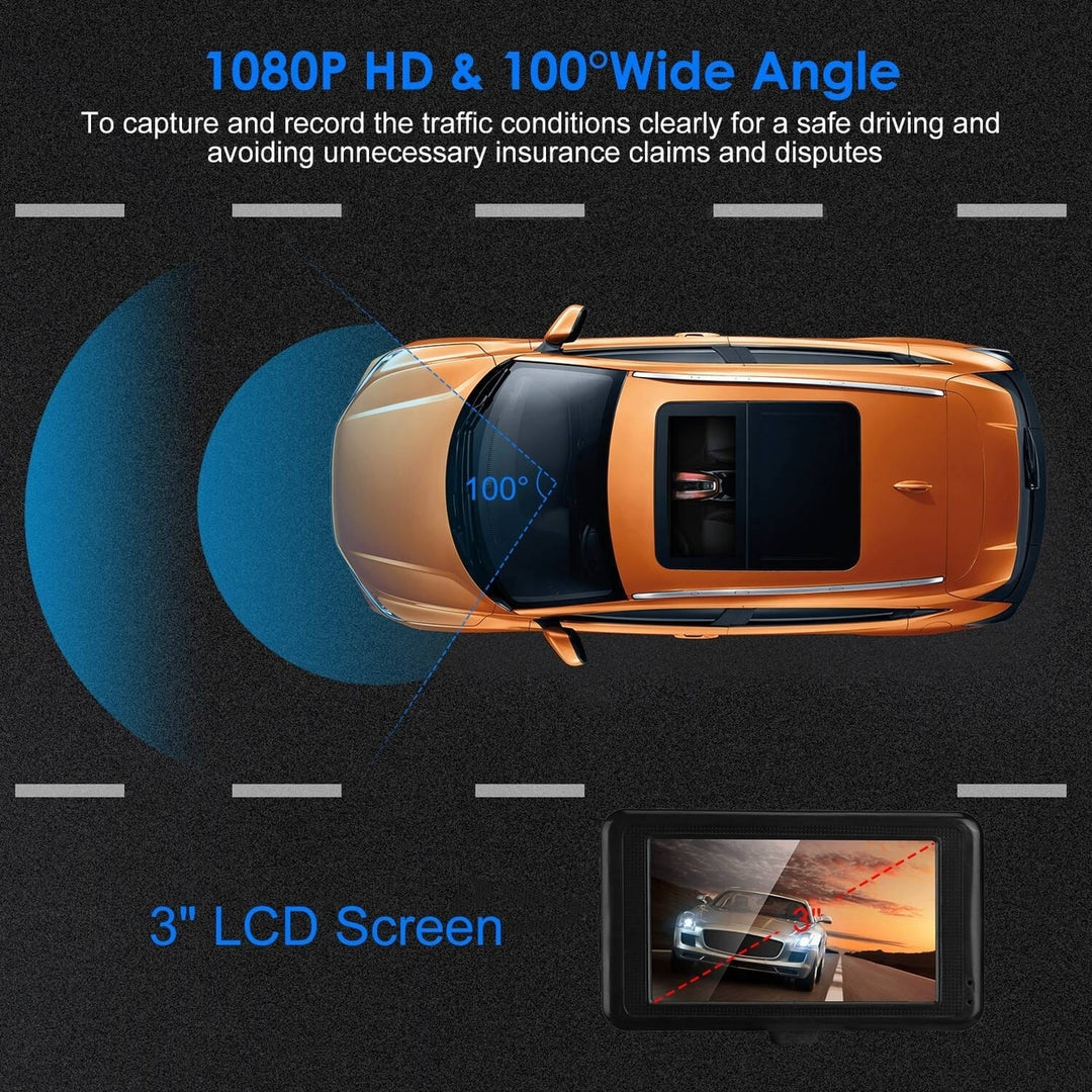 1080P Car DVR 3" Camera Dash Cam with 100 Angle Loop Recording Motion Detection Image 7