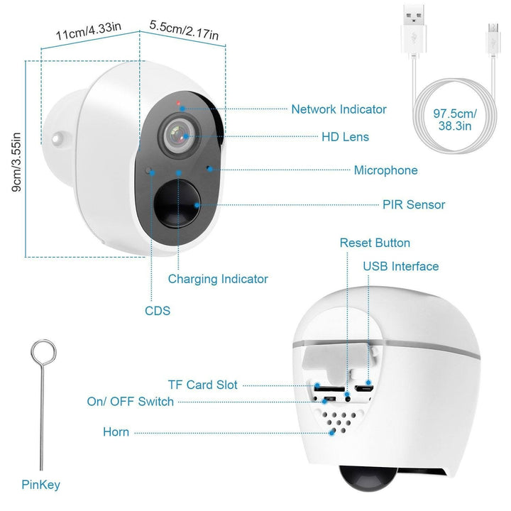 1080P FHD WiFi IP Two-Way Audio Security Surveillance Camera Image 3