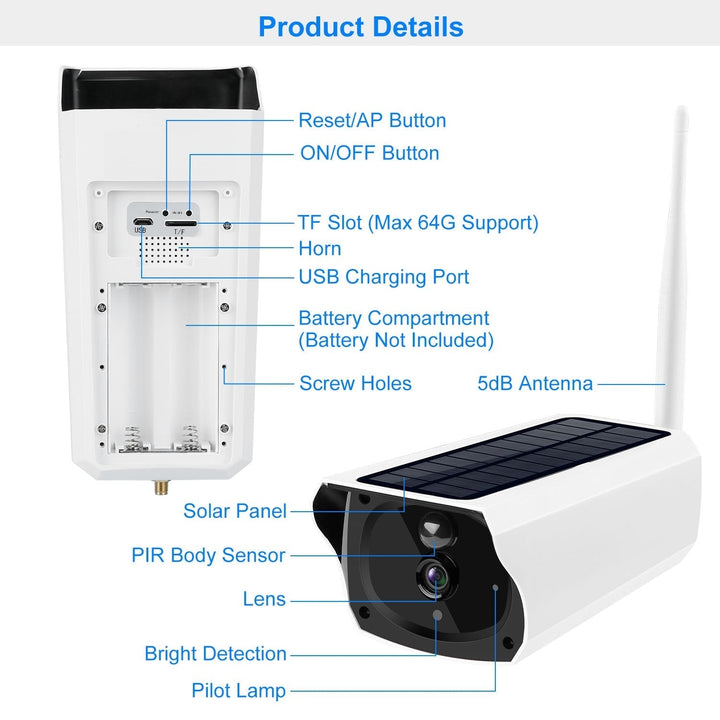 1080P Solar Powered Wifi IP Camera Image 4