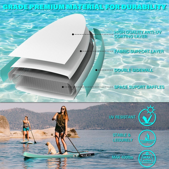 10 6 x 32 x 6 Paddle Boards for Adults with Premium SUP Accessories and Backpack Image 4