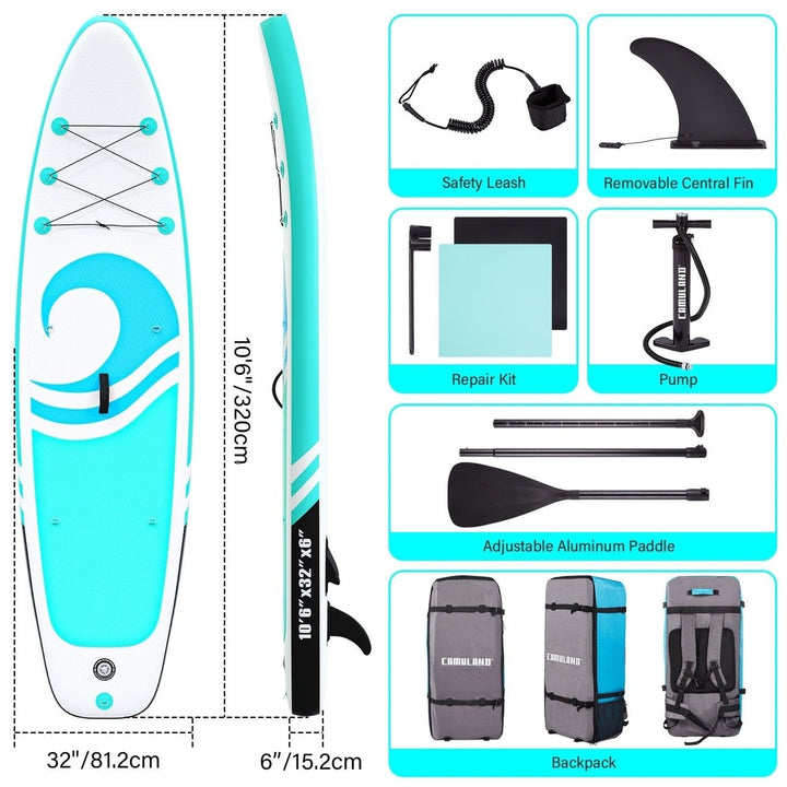 10 6 x 32 x 6 Paddle Boards for Adults with Premium SUP Accessories and Backpack Image 6