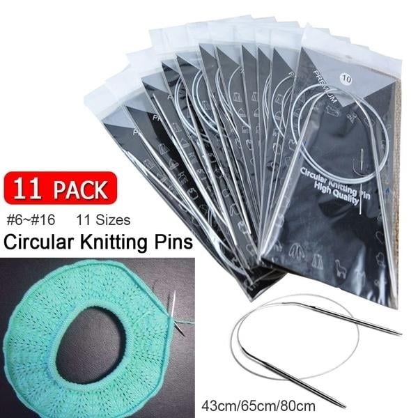 11-Pack: Stainless Steel Circular Knitting Needles Circular Knitting Pins Image 4