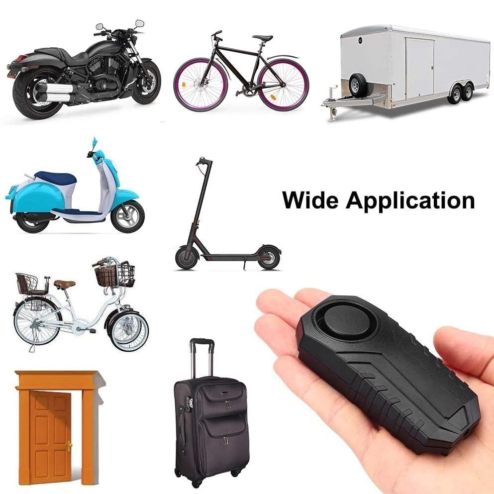 113dB Wireless Vibration Motion Sensor Waterproof Bike Alarm with Remote Image 2