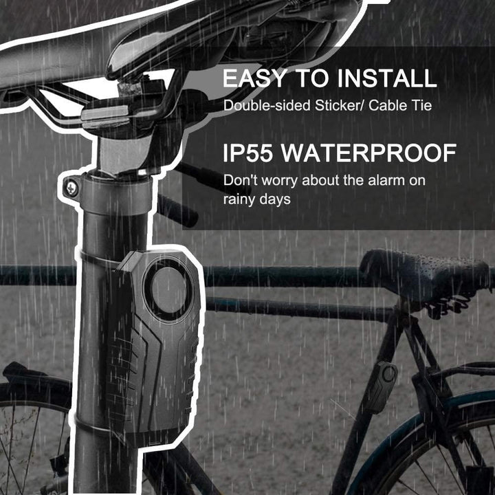 113dB Wireless Vibration Motion Sensor Waterproof Bike Alarm with Remote Image 4