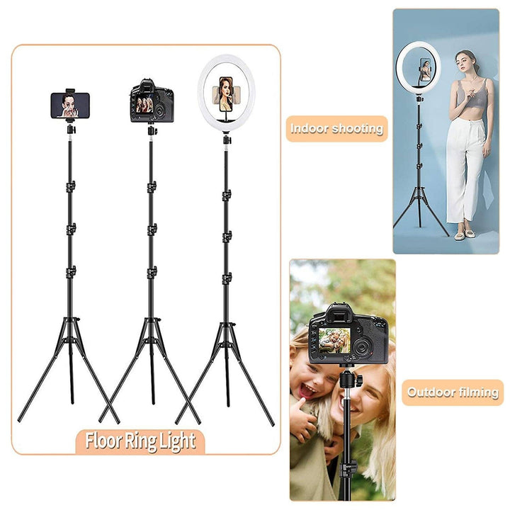 12" Selfie Ring Light with Tripod Stand and Phone Holders Image 4