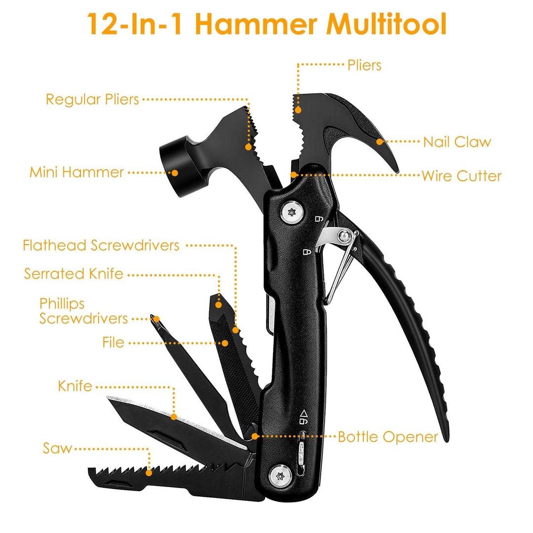 12-in-1 Stainless Steel Portable Hammer Multitool Image 2