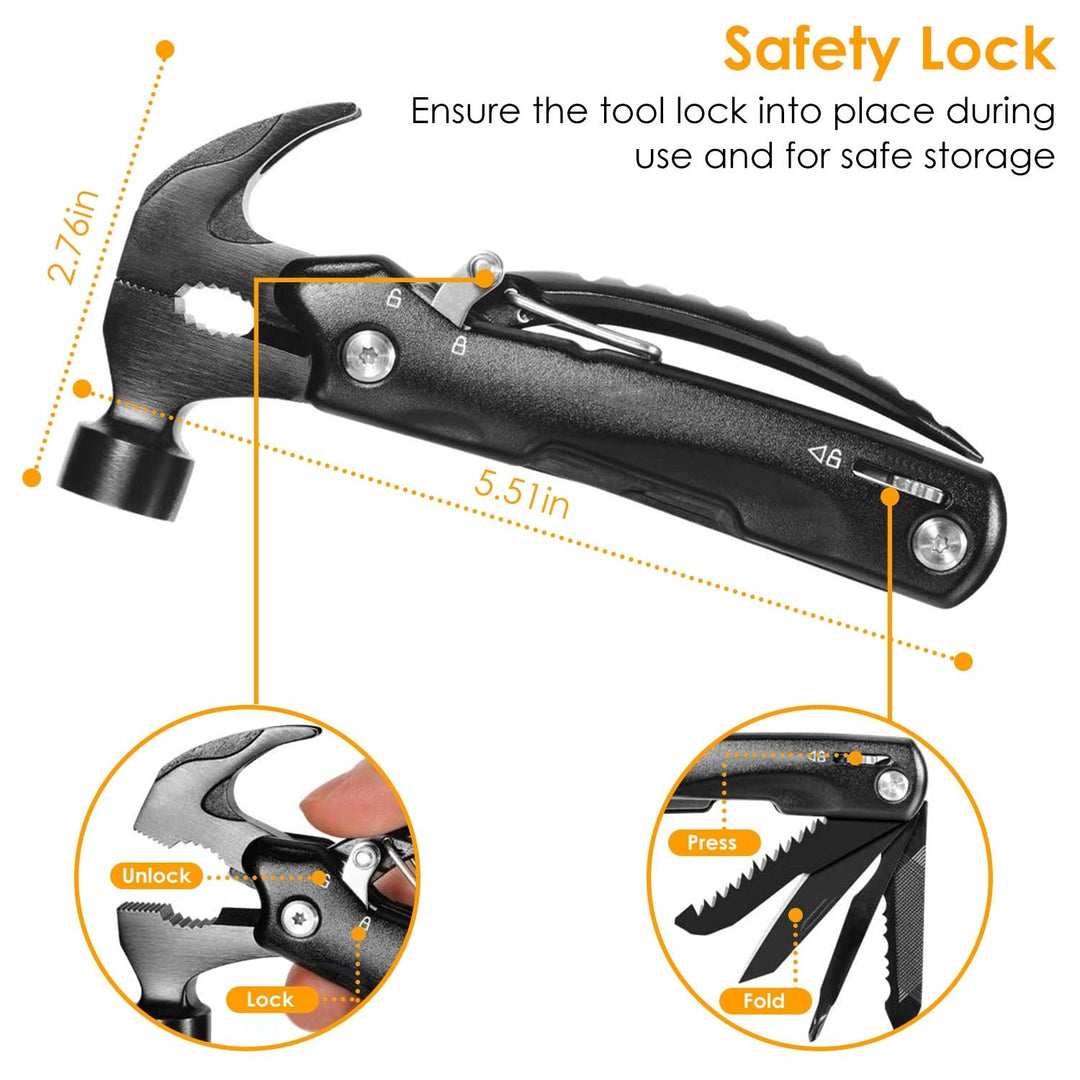 12-in-1 Stainless Steel Portable Hammer Multitool Image 3