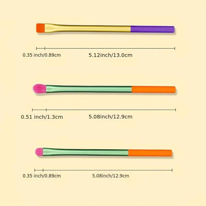 15-Pieces: Rainbow Color fine Makeup Brush Set Image 7