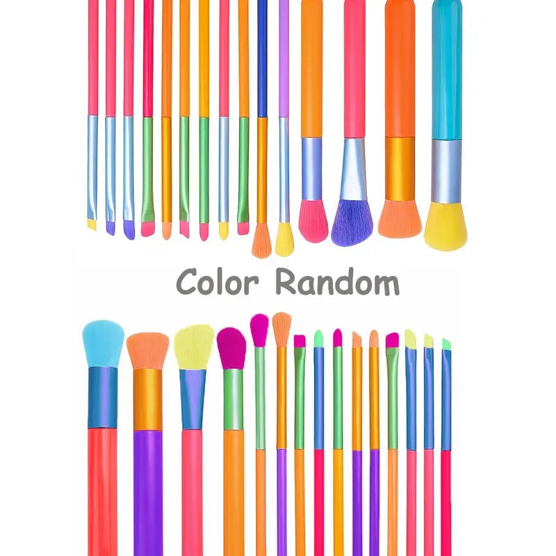 15-Pieces: Rainbow Color fine Makeup Brush Set Image 11