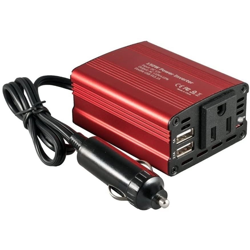 150W Car Power Inverter 12V DC to 110V AC Converter with 3.1A Dual USB Car Charger Image 3