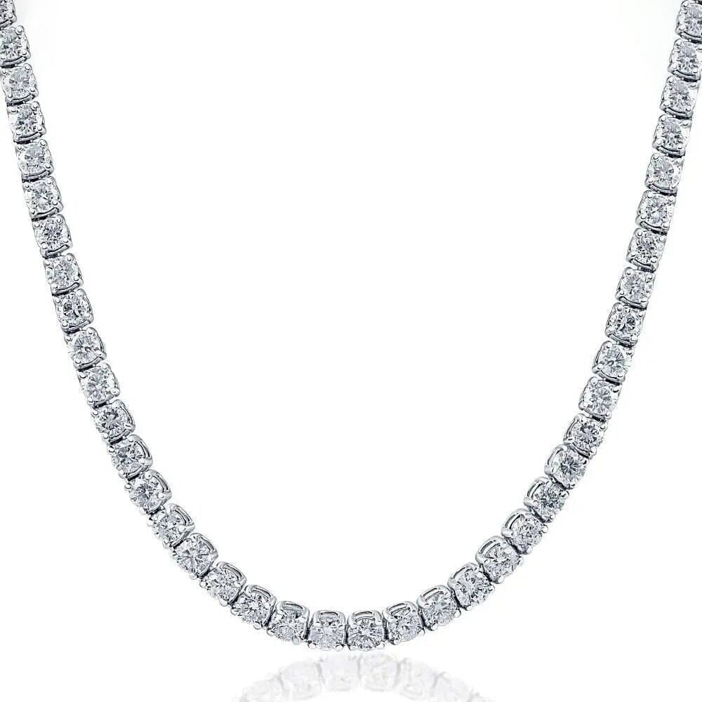 16" 20Ct Diamond Tennis Necklace 14k White Gold Lab Grown Image 1