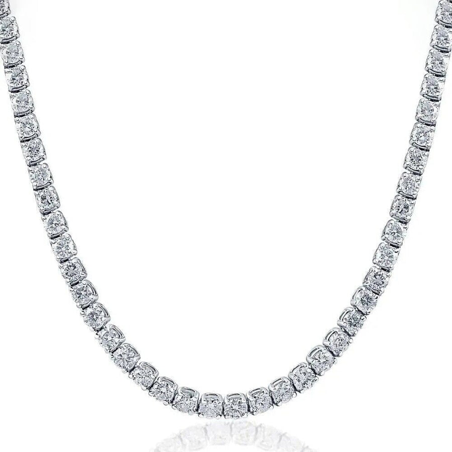 16" 20Ct Diamond Tennis Necklace 14k White Gold Lab Grown Image 1