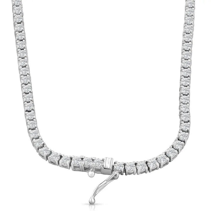 16" 20Ct Diamond Tennis Necklace 14k White Gold Lab Grown Image 2