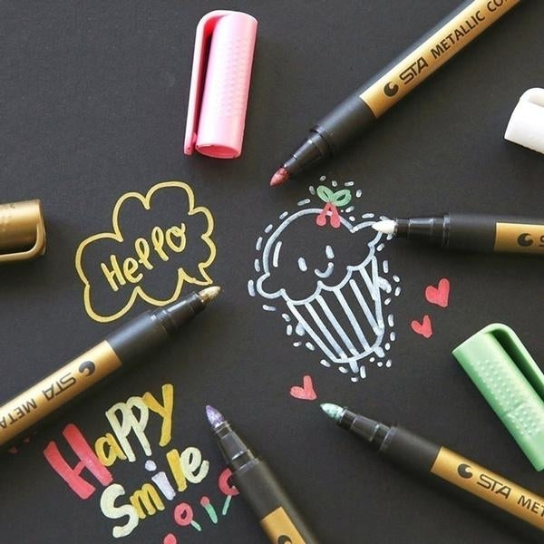 10-Piece: Metallic Paint Marker Pen Permanent Image 9