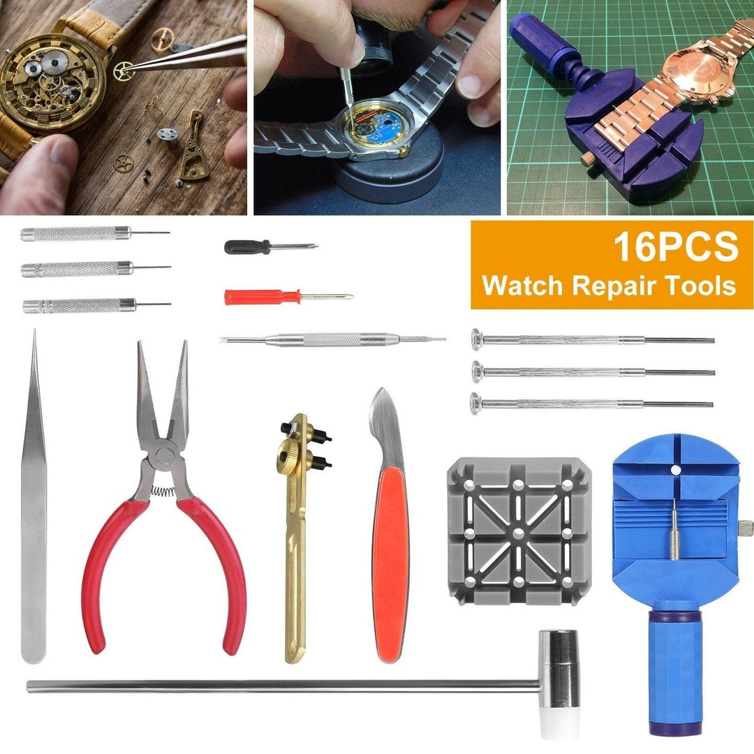 16-Pieces Set: Watch Repair Tool Kit Image 6