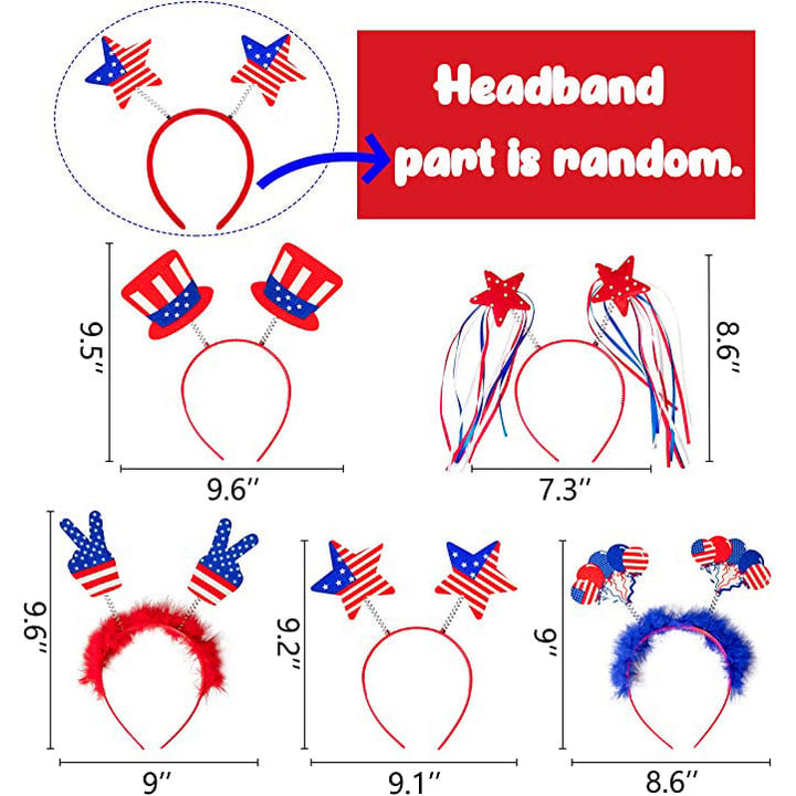 10-Piece: Patriotic Head Boppers Headband Image 2